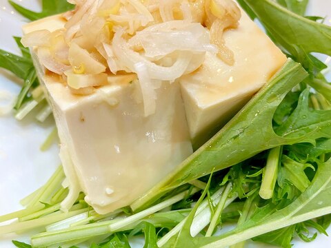 水菜の豆腐サラダ